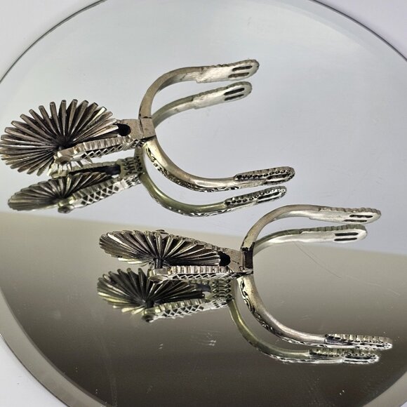 Chilean Cowboy Spurs Vintage Artisan Handmade Set Equestrian Riding Horse - Picture 7 of 16